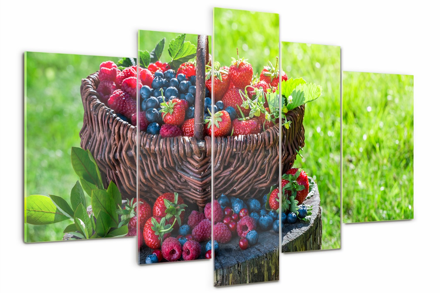 

Obraz na szkle tryptyk Kosz owoców leśnych
