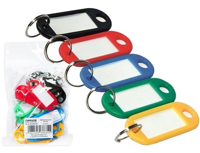 ZAWIESZKI NA KLUCZE OFFICE PRODUCTS 20szt MIX KOL