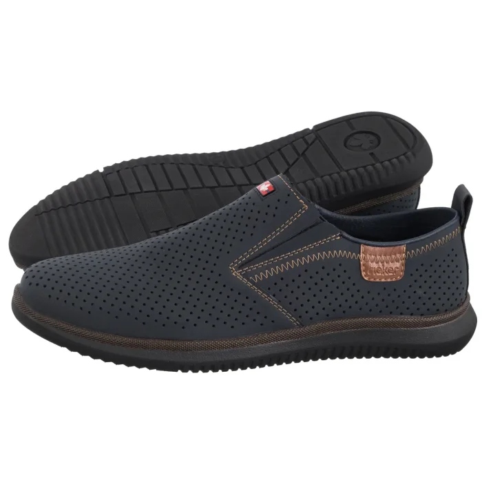 Boty Mokasíny Polobotky Pánské Rieker Tmavě modré 10452-14 Modrá