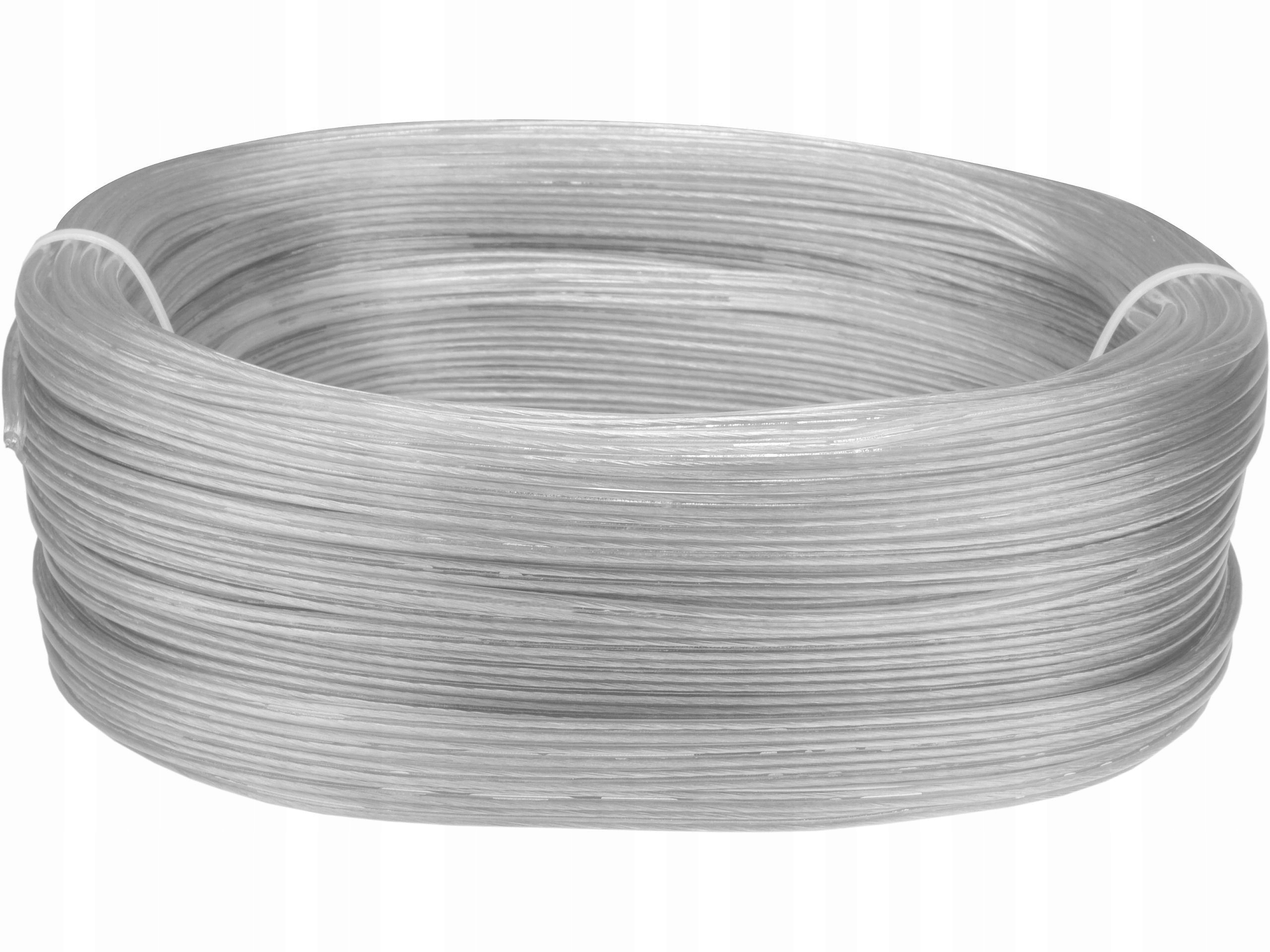 Kruhový kábel 3x0,75 mm bezfarebný Transparent kábel Omy lanko pre lampy 100M