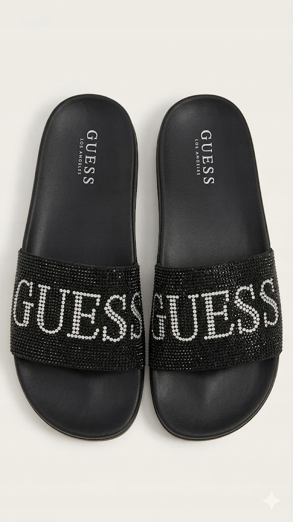 Guess Černé Nazouváky S Flitry A Nápisem Guess 40 Hlava