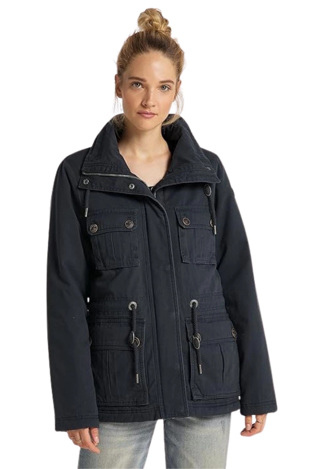 Dámská bunda Dreimaster bavlněná zimní s kapucí parka, velikost Xs