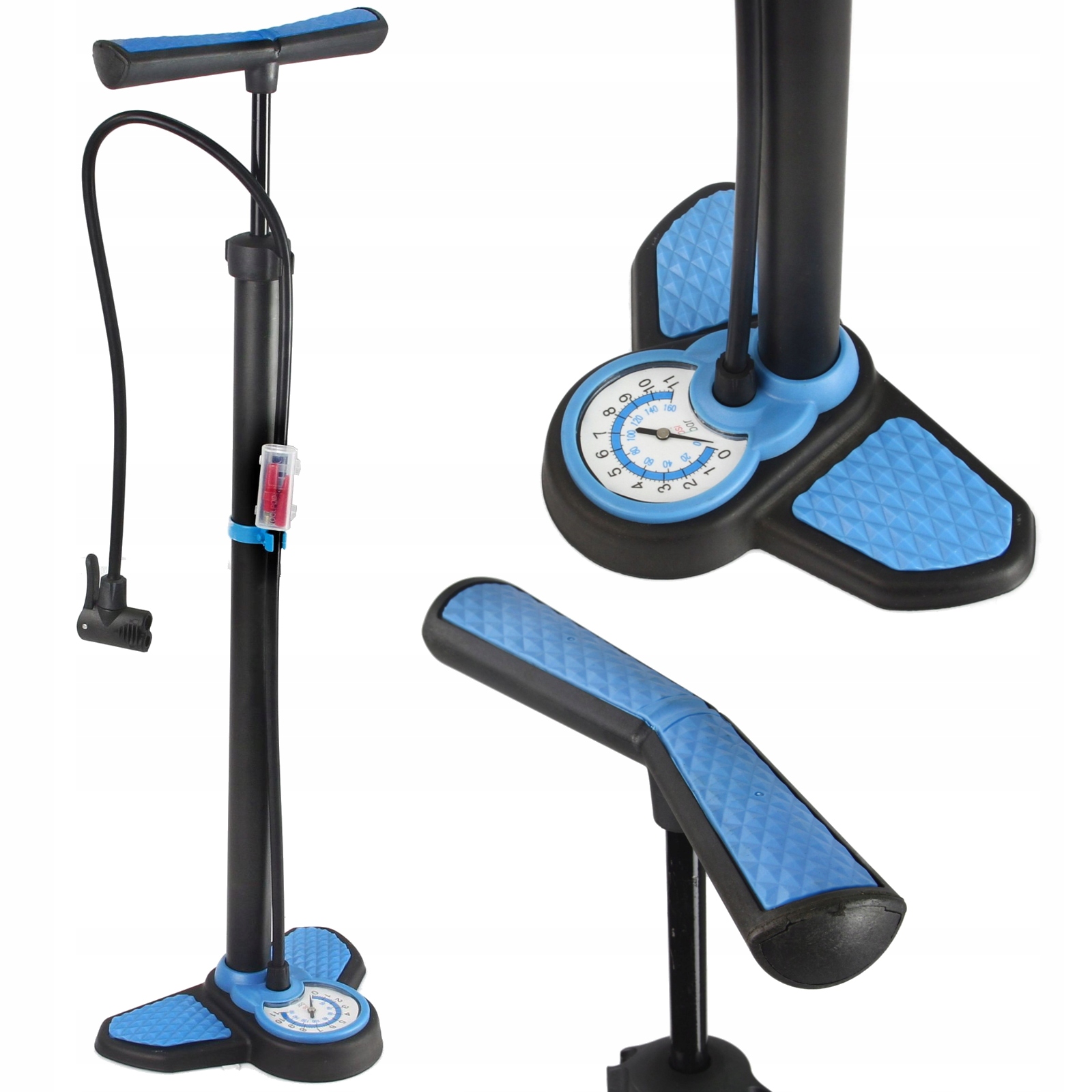 Pompka Słupkowa Ręczna Z Manometrem 10 Bar 70cm