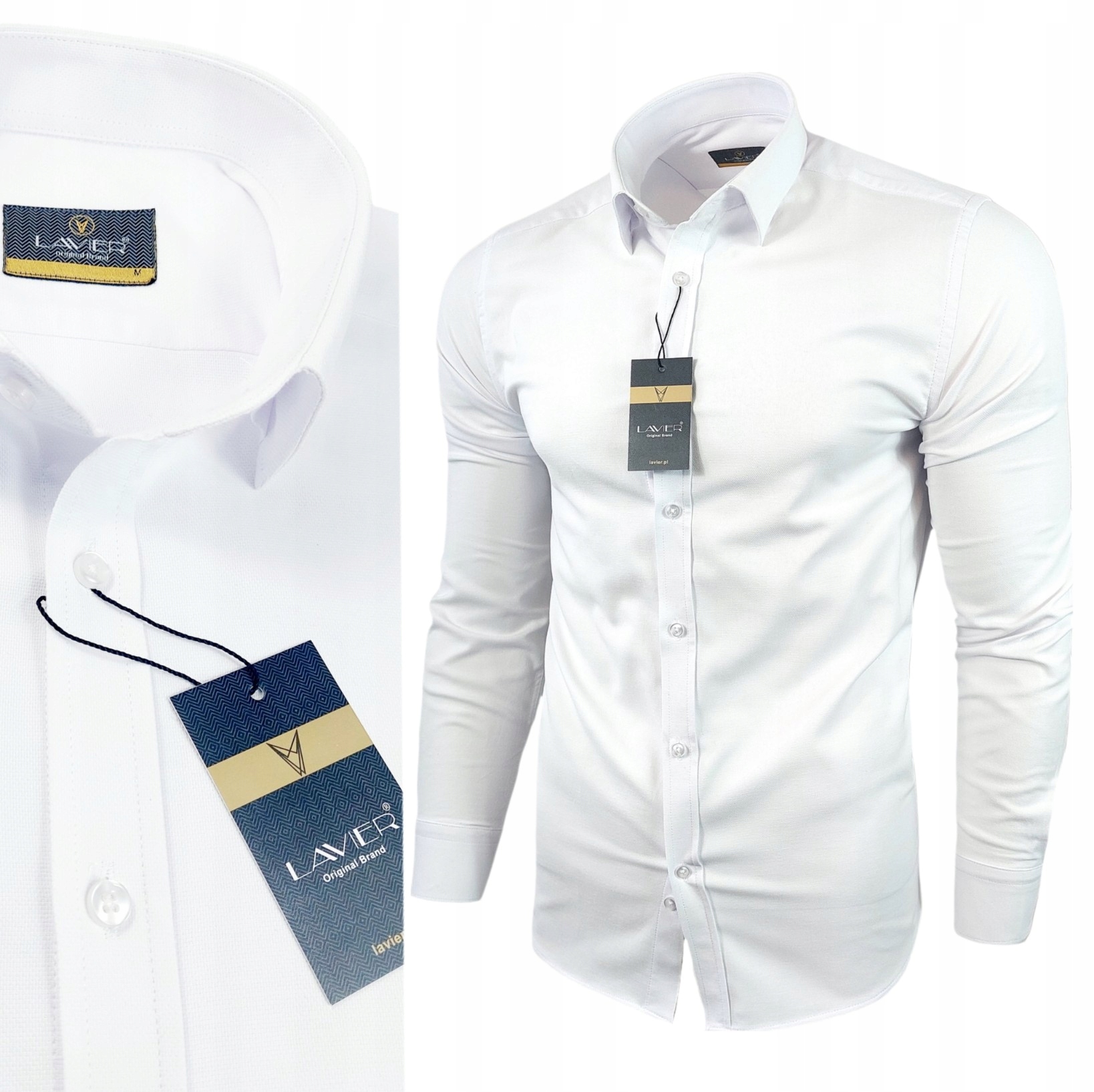 Pánská bílá košile Oxford Lavier – elegantní klasická bavlna vel. M