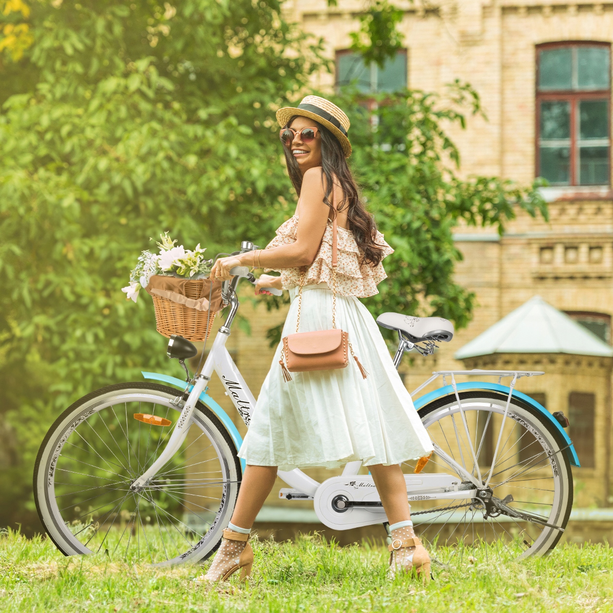 ROWER MIEJSKI DAMSKI 26" DAMKA RAMA STALOWA 17" KOŁA 26" BAGAŻNIK DZWONEK Model 111661