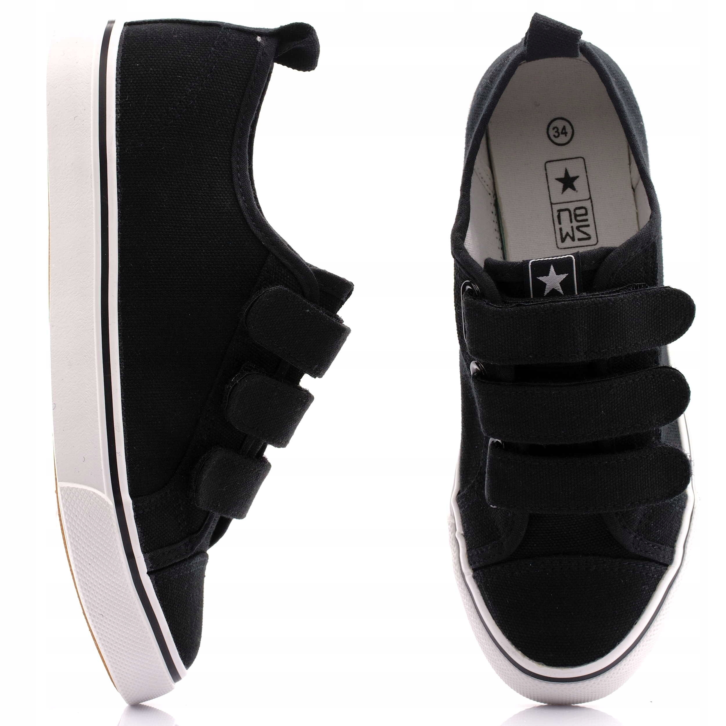 

Trampki tenisówki buty czarne rzepy News 5791 37