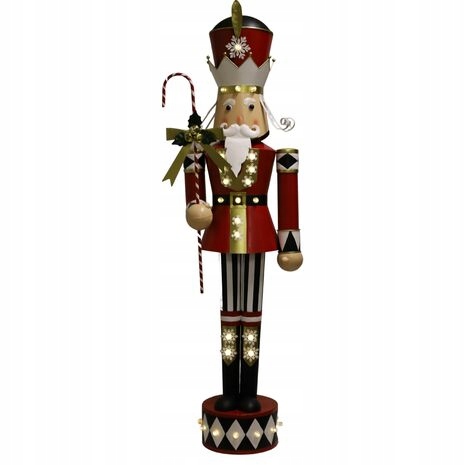 DZIADEK DO ORZECHÓW METALOWY ŚWIECĄCY DEKORACJA ŚWIĄTECZNA LED NA PREZENT Marka GlamurProjekt