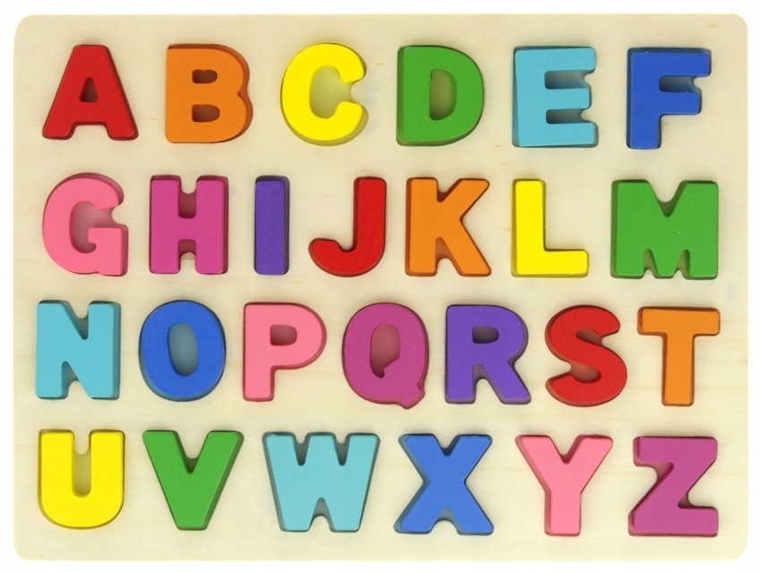 

Klocki Alfabet Puzzle Drewniane Układanka Literki