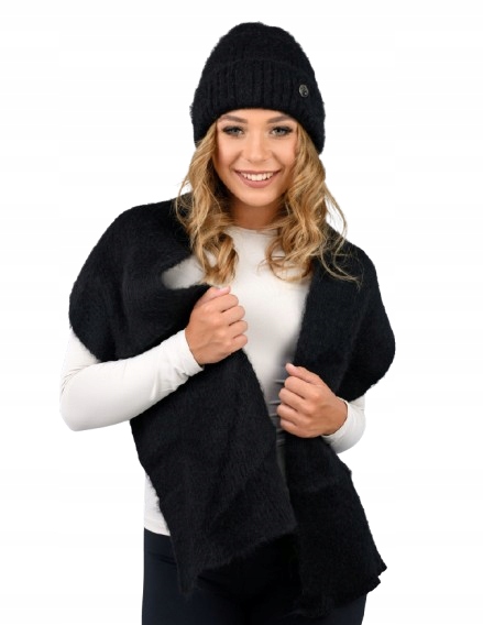 Dámský komplet čepice a zimní šála typu mohér zimní