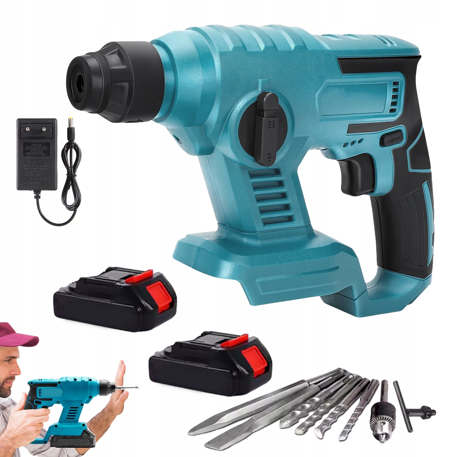 Profesionální Vrtací Kladivo 18V 1000R/MIN Pro Betonu A Cihly