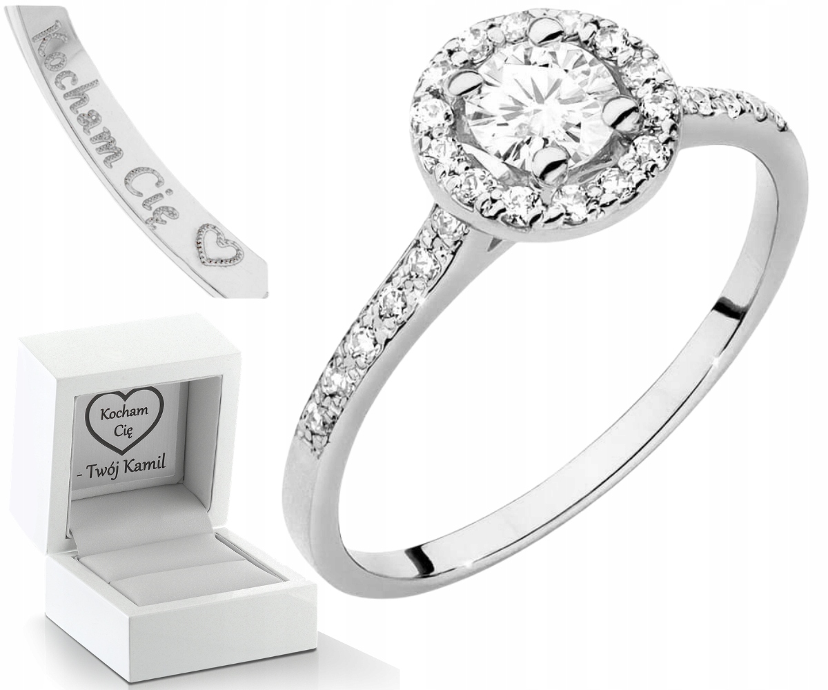 Bílý Zlatý Prstýnek S Bílým Safírem A Diamanty, Elegantní A Moderní