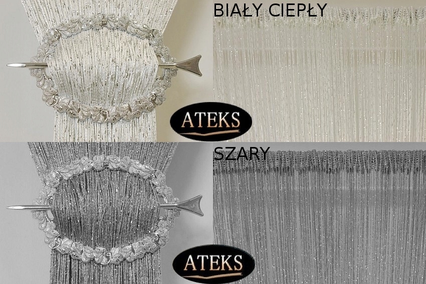 FIRANKI FIRANY MAKARONY SREBRNA NIĆ 100x200 KOLORY Marka inna