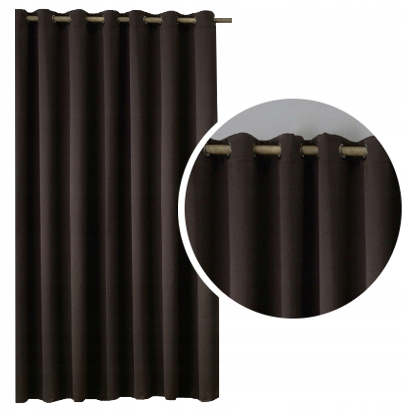 

Gruba Zasłona Blackout 200x250 wys. brązowy