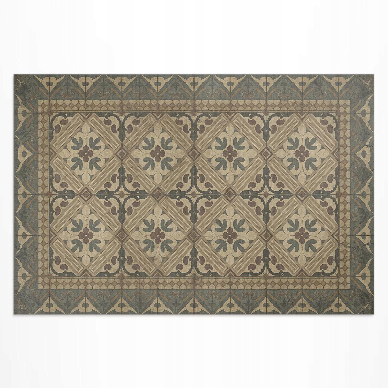 Terasový Koberec koberec odolný vůči Uv záření Symetrické vintage vzory 80 x 120 cm