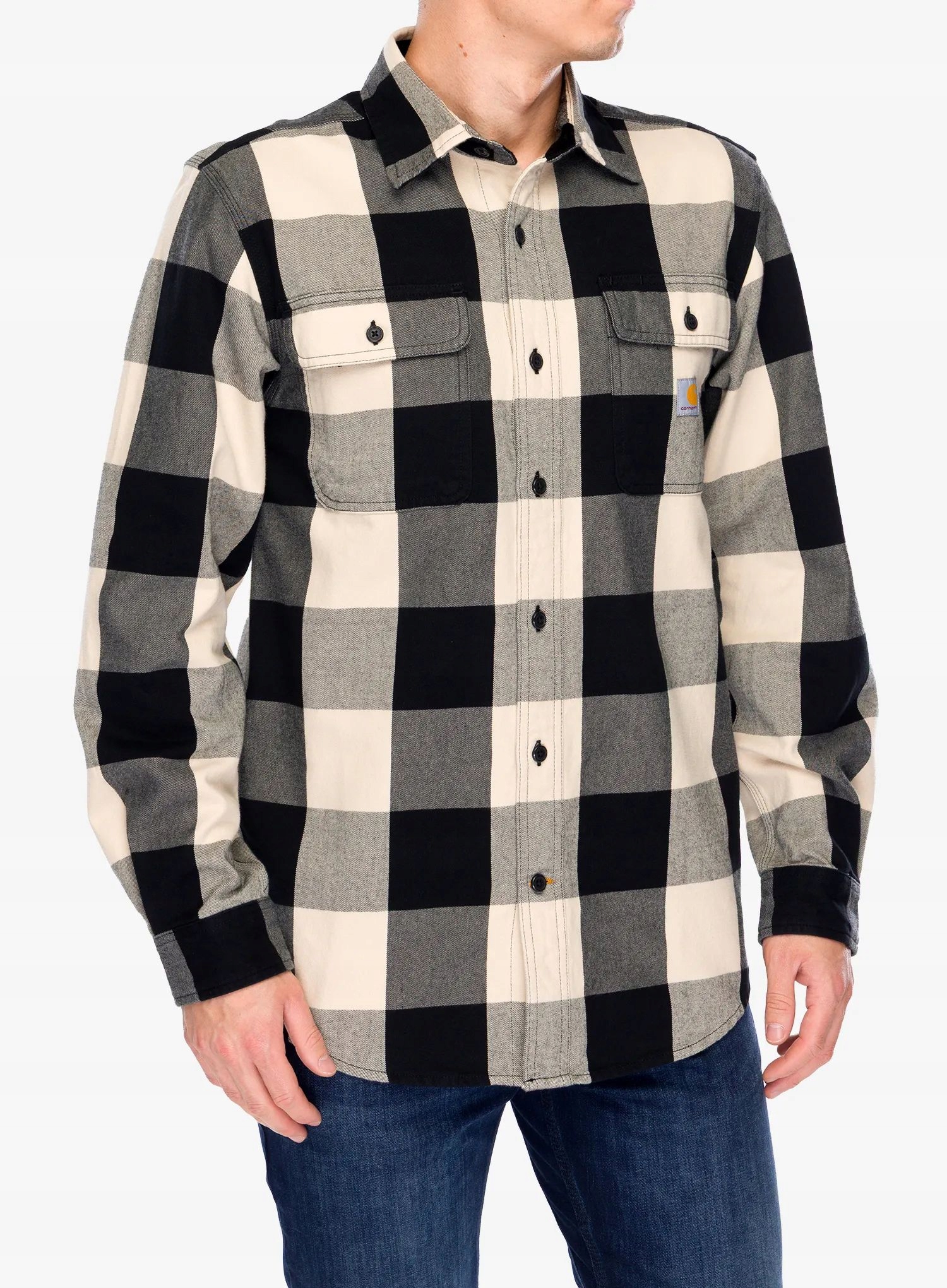 Košile Carhartt Long-Sleeve Plaid Shirt oat milk S
