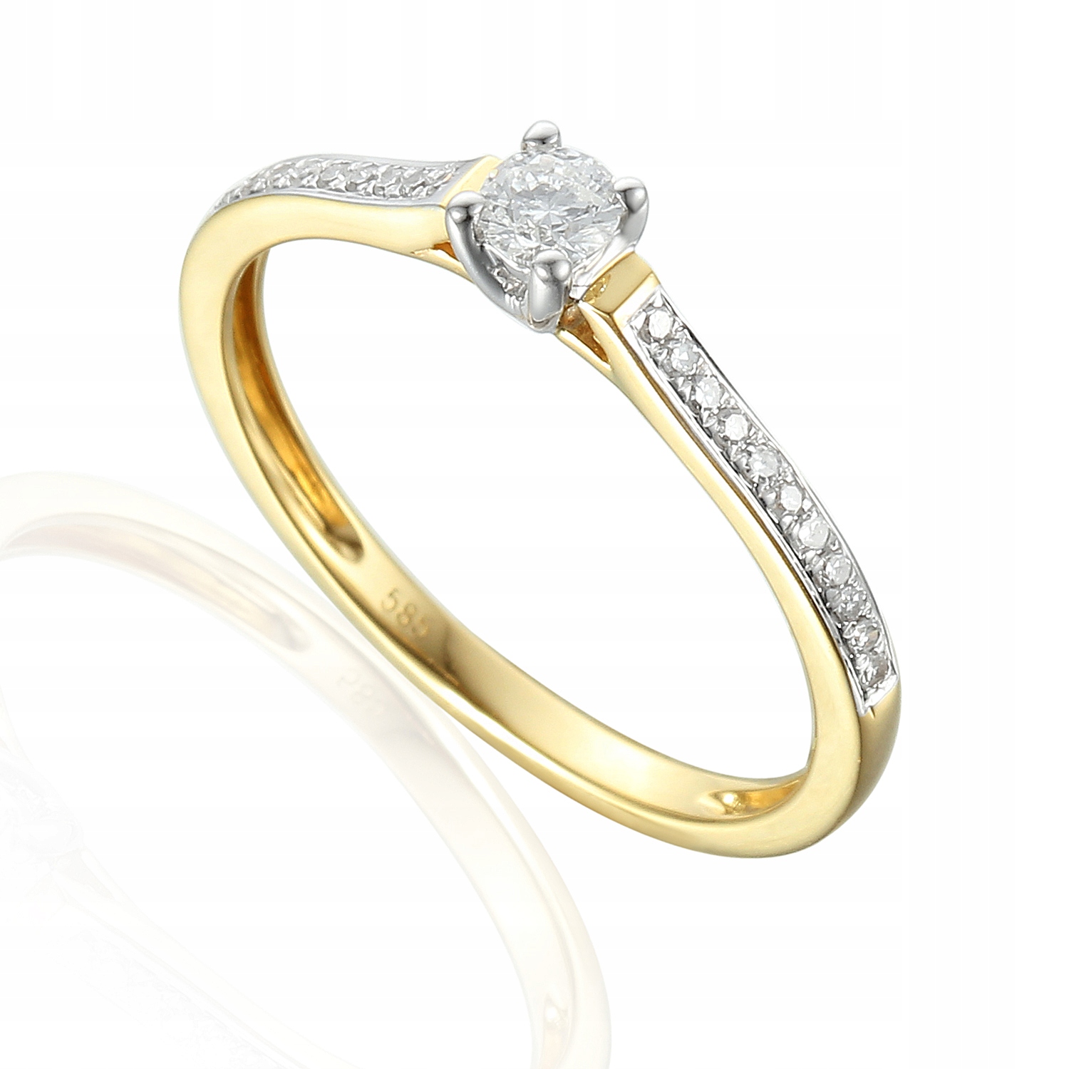 Prstýnek Au585 s diamanty R42046 velikost 9