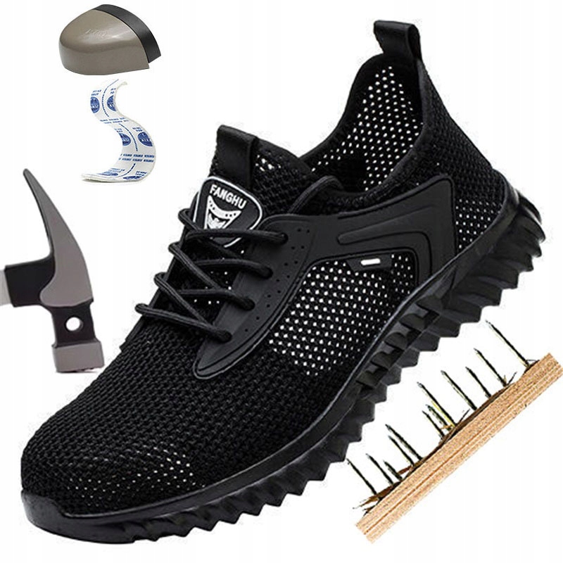 lekkie oddychające ochronne buty robocze sportowe bhp z podnoskiem r.45