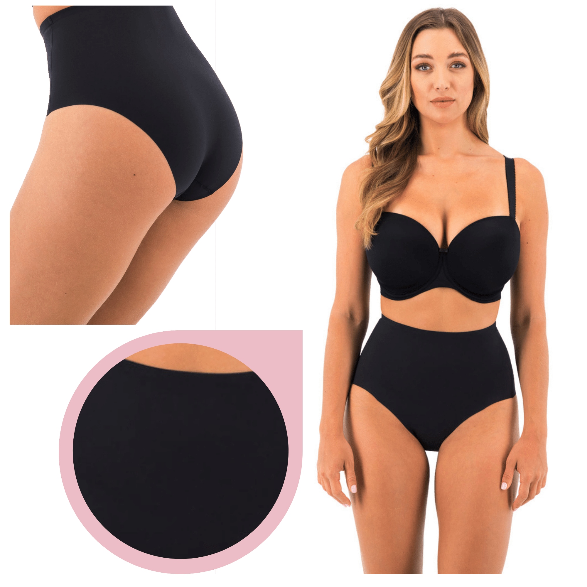 Fantasie FL2325BLK Smoothease Shaping Brief modelovací kalhotky černé XXL