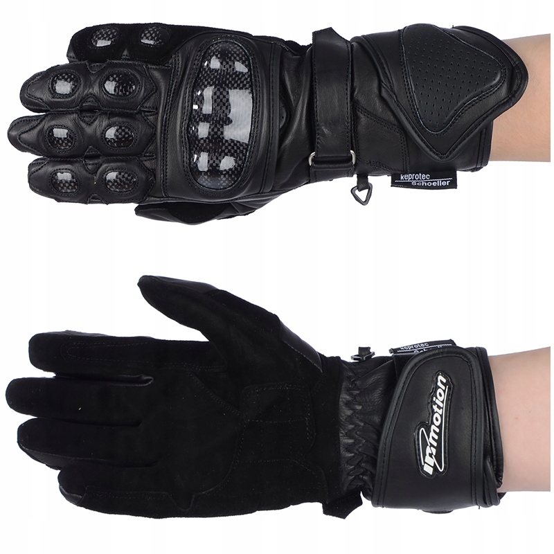 MĘSKIE RĘKAWICE MOTOCYKLOWE SKÓRZANE CE DŁUGIE