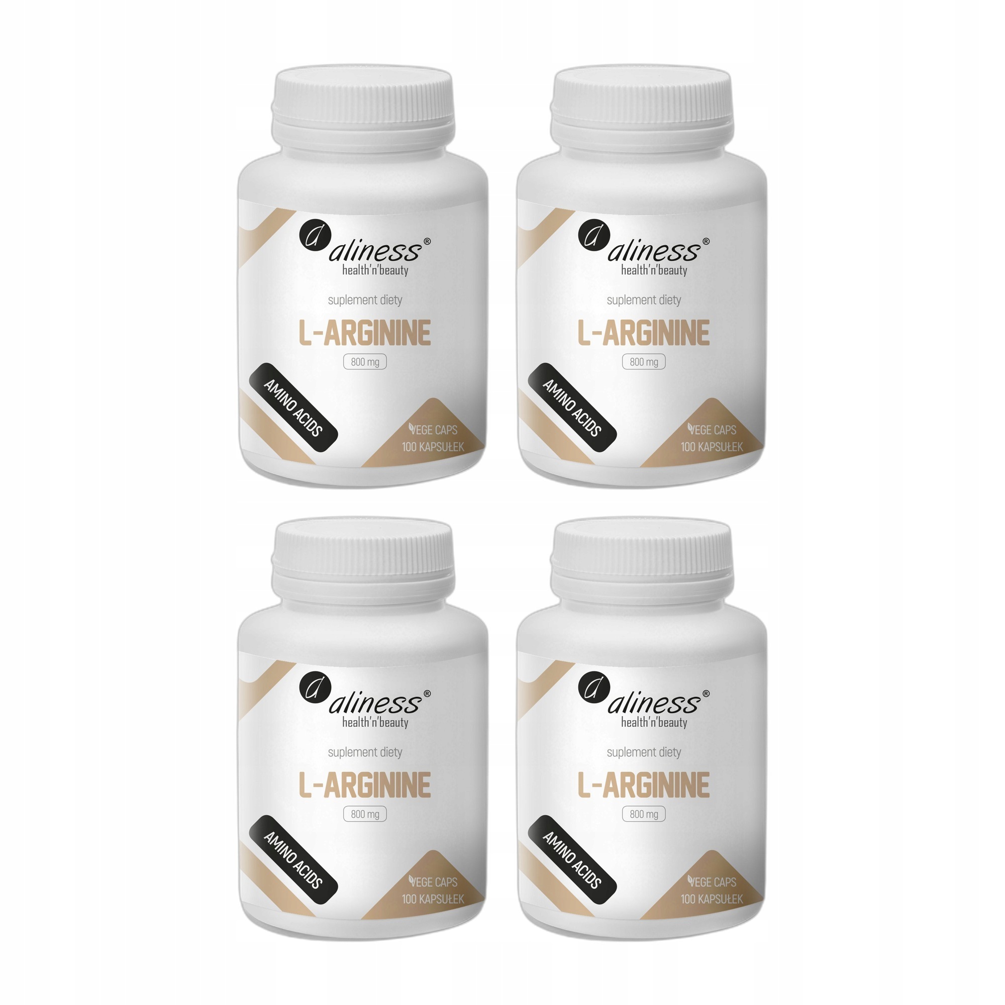 4x Aliness L-Arginin 800 mg 100 kapslí aminokyseliny