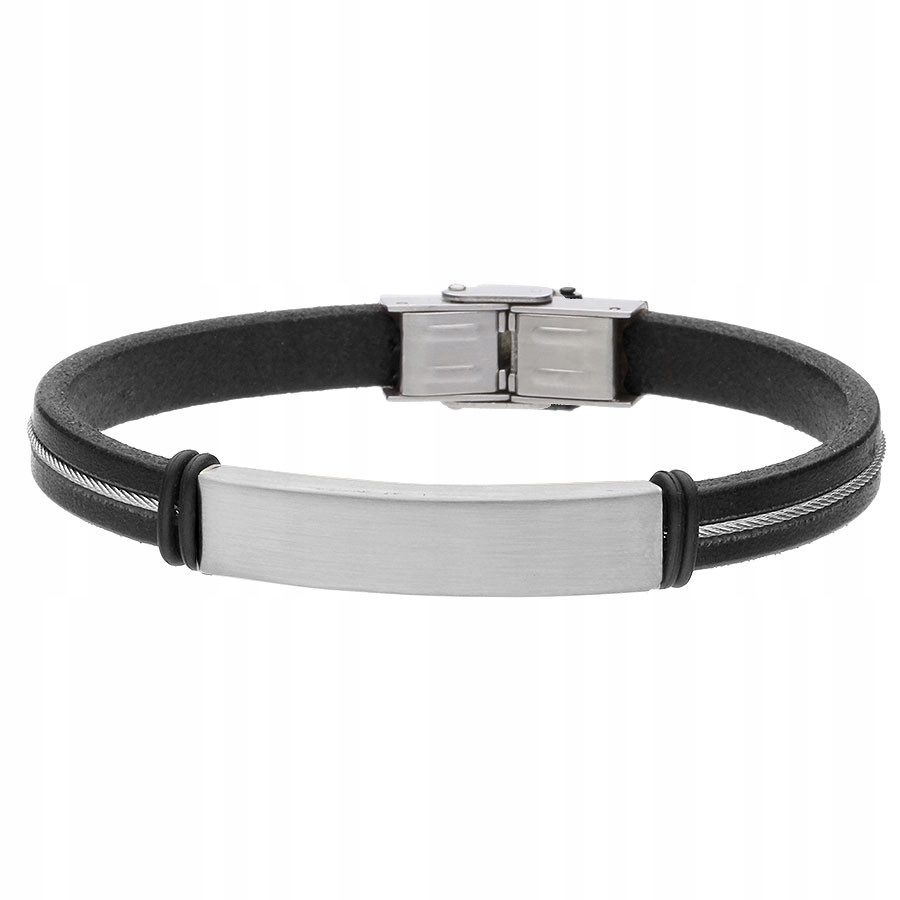 Náramek Pod Gravírování, Černá Kůže Gravírování