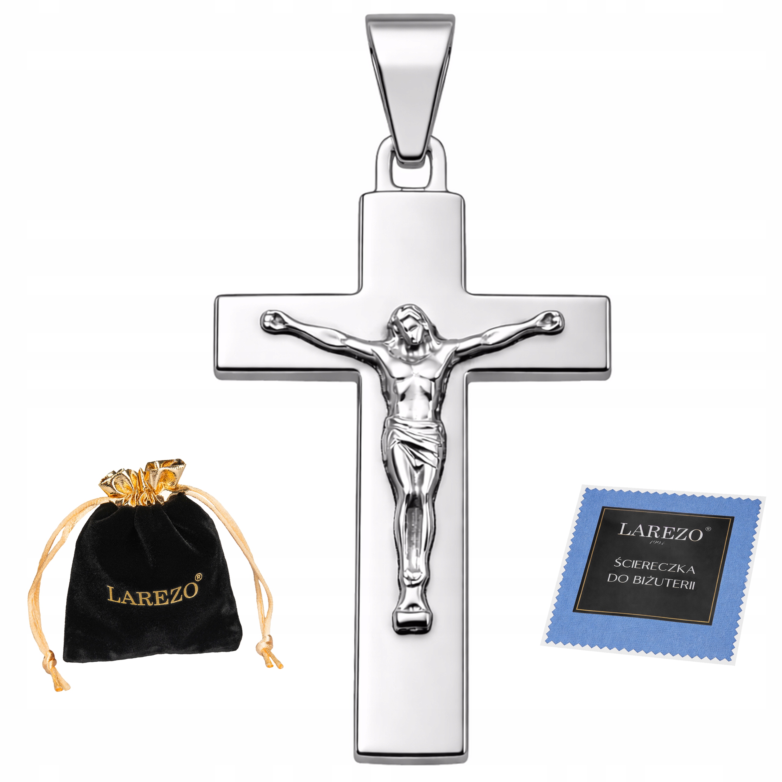 Rhodiovaný stříbrný kříž s Ježíškem Přívěsek na řetízek Stříbro 925