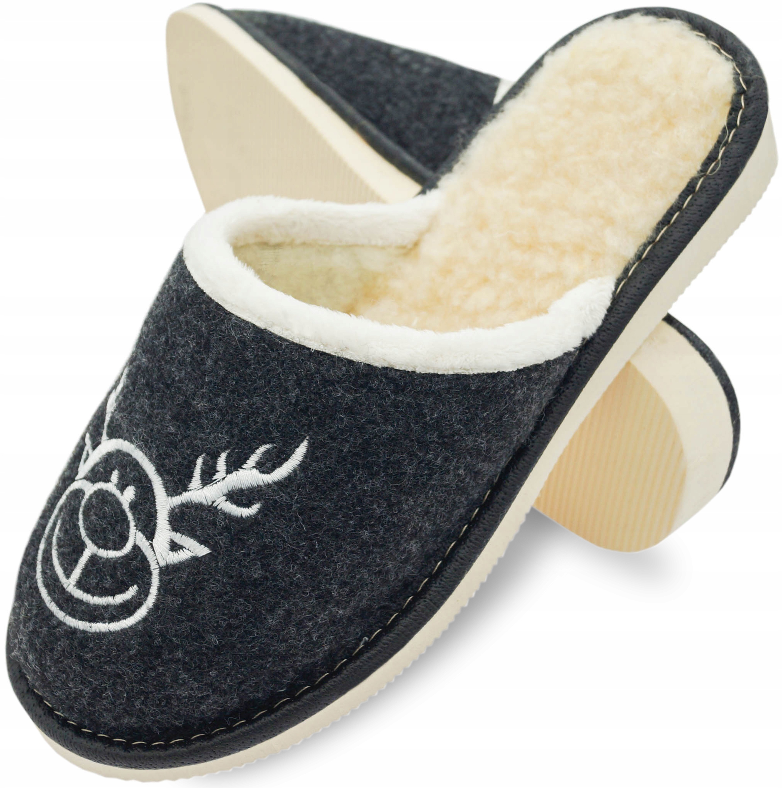 

Wełniane kapcie Damskie Ocieplane Bambosze