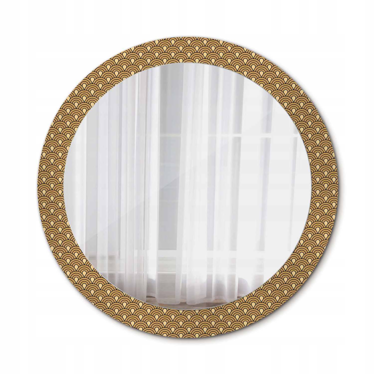 Lustro wiszące ze szklaną ramą Retro wzór 80 cm
