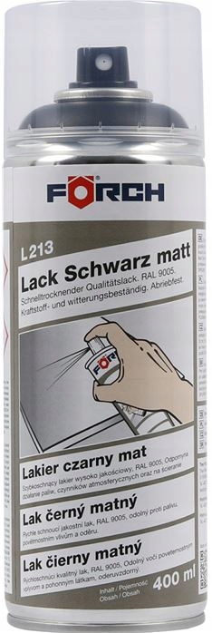 FORCH L213 LAKIER W SPRAYU CZARNY MAT MATOWY RAL 9005 RAL9005 SPRAY 400ML