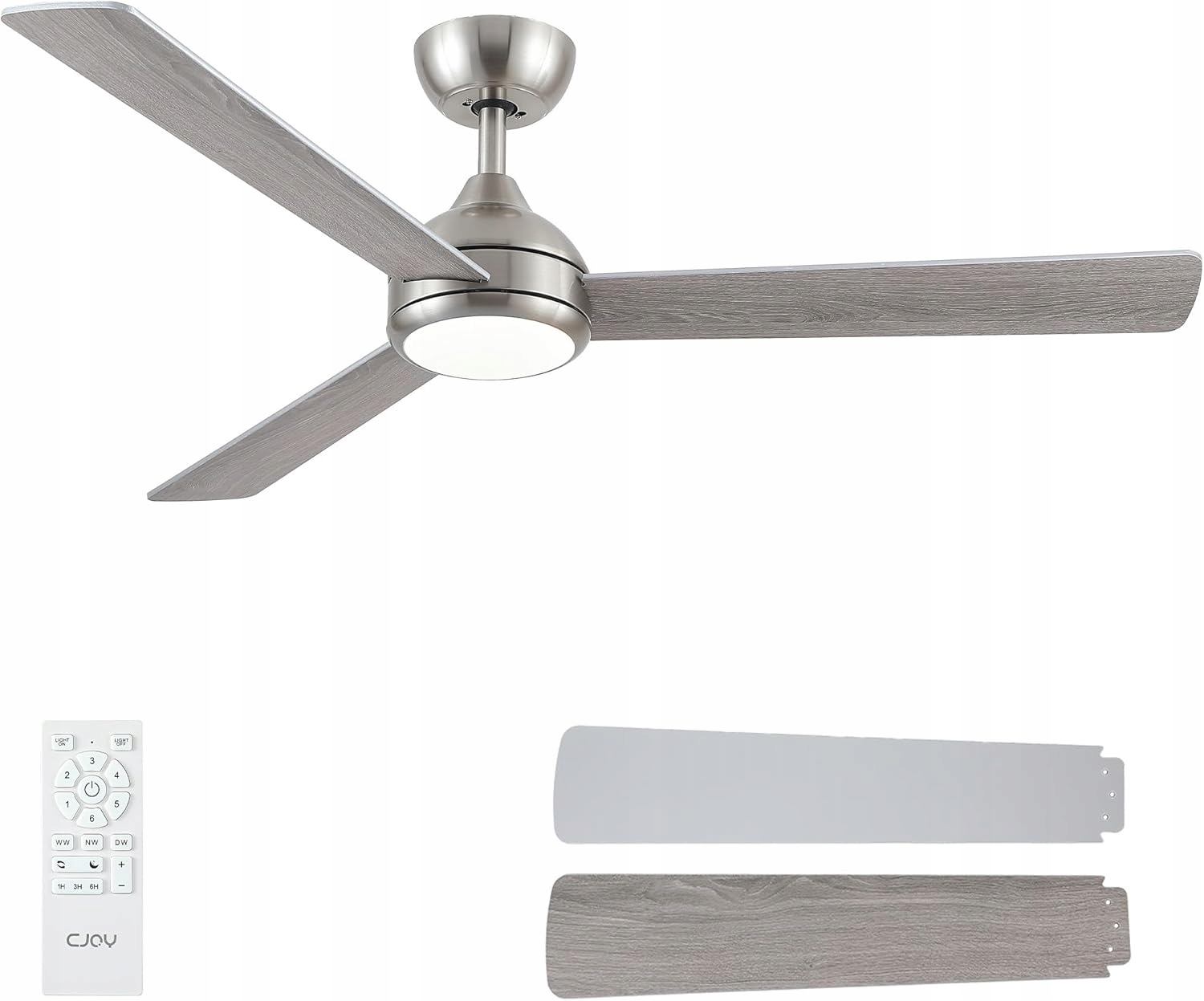 Stropný ventilátor Cjoy DY1178-3B/52 132 cm, strieborný, tichý