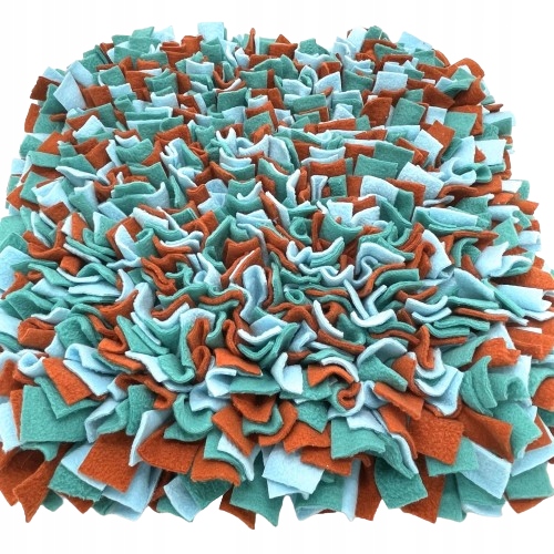 Levně Čmuchací kobereček Extra Hustý (45x45cm) sv. modrá, zelená, rezavá