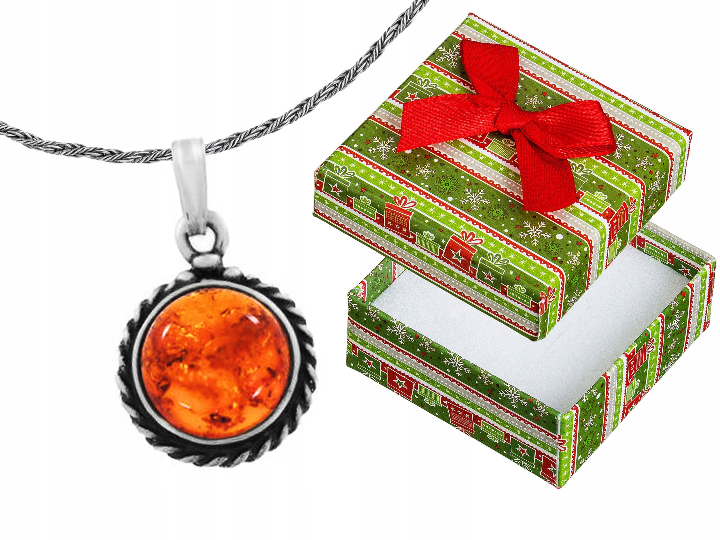 Krátký Stříbrný Oxidovaný Dámský Kulatý Náhrdelník s Jantarem Choker 30 cm