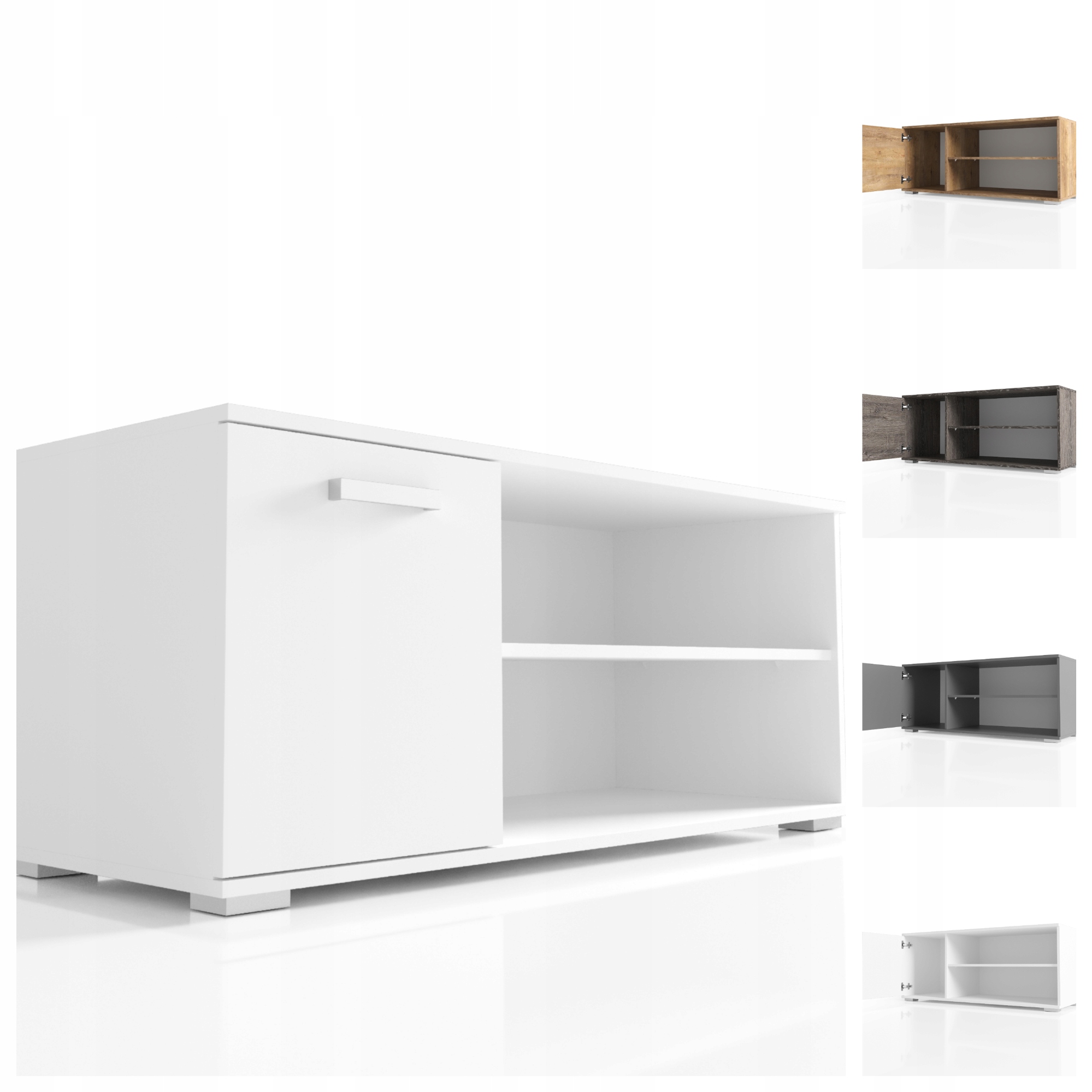 Komoda Rtv Bílá 100 cm Deska 18 mm VK12 O-sofa Malá Tv skříňka Barvy