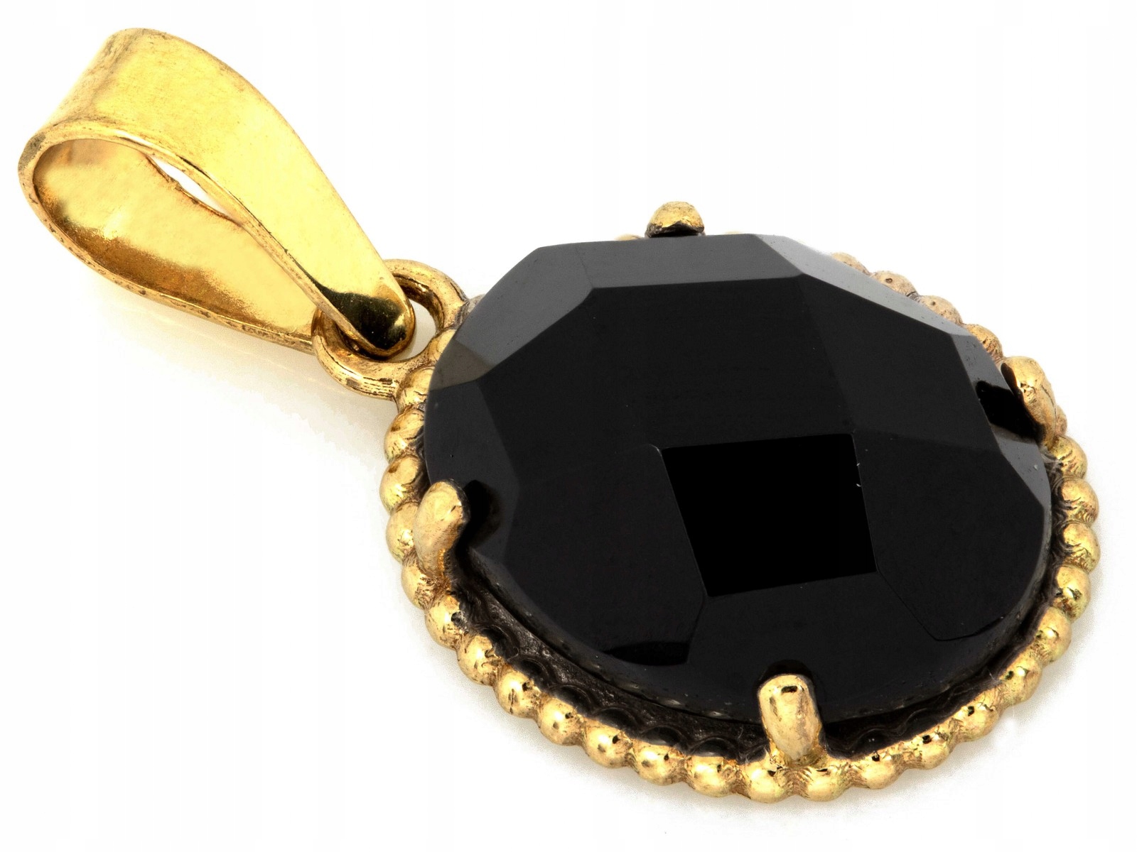 Zlatý přívěsek 585 s oválným onyxem 0.98 g elegantní šperk jako dárek