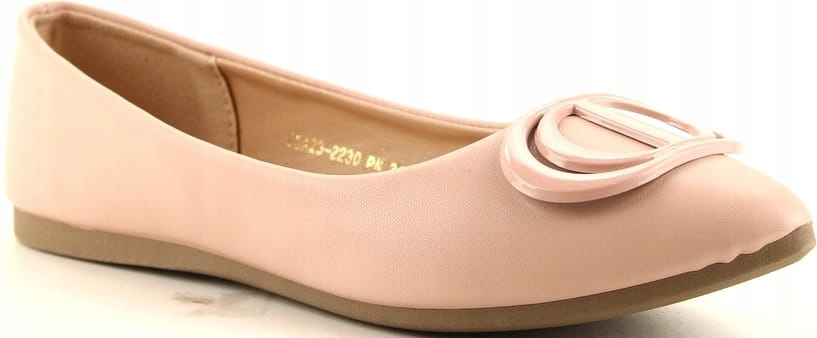 DAMSKIE BALERINY Z OZDOBĄ VINCEZA RÓŻOWE JASNO 37