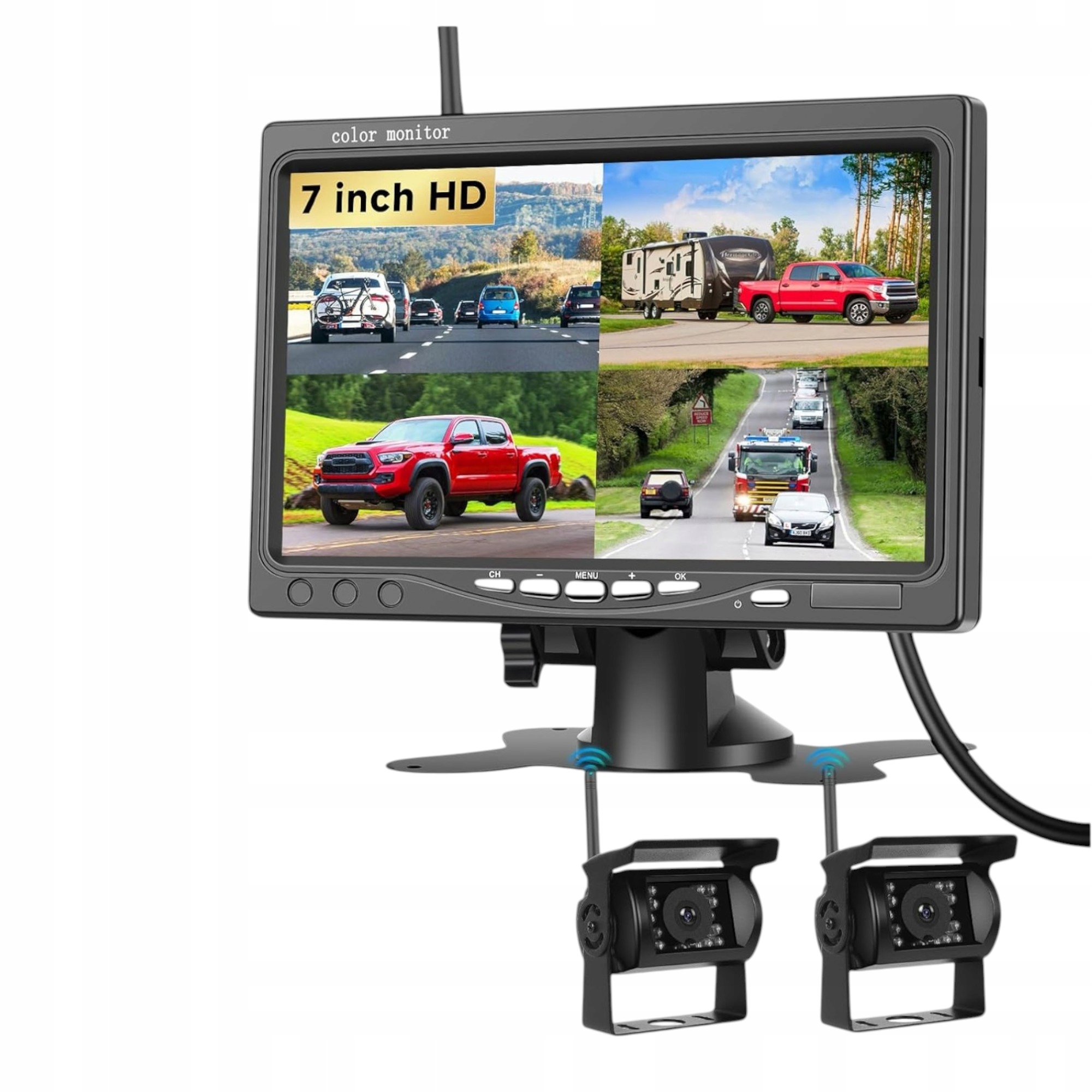 Cúvacia kamera s monitorom Sada pre autobus do karavanu 10 m7" DC 12-24 V