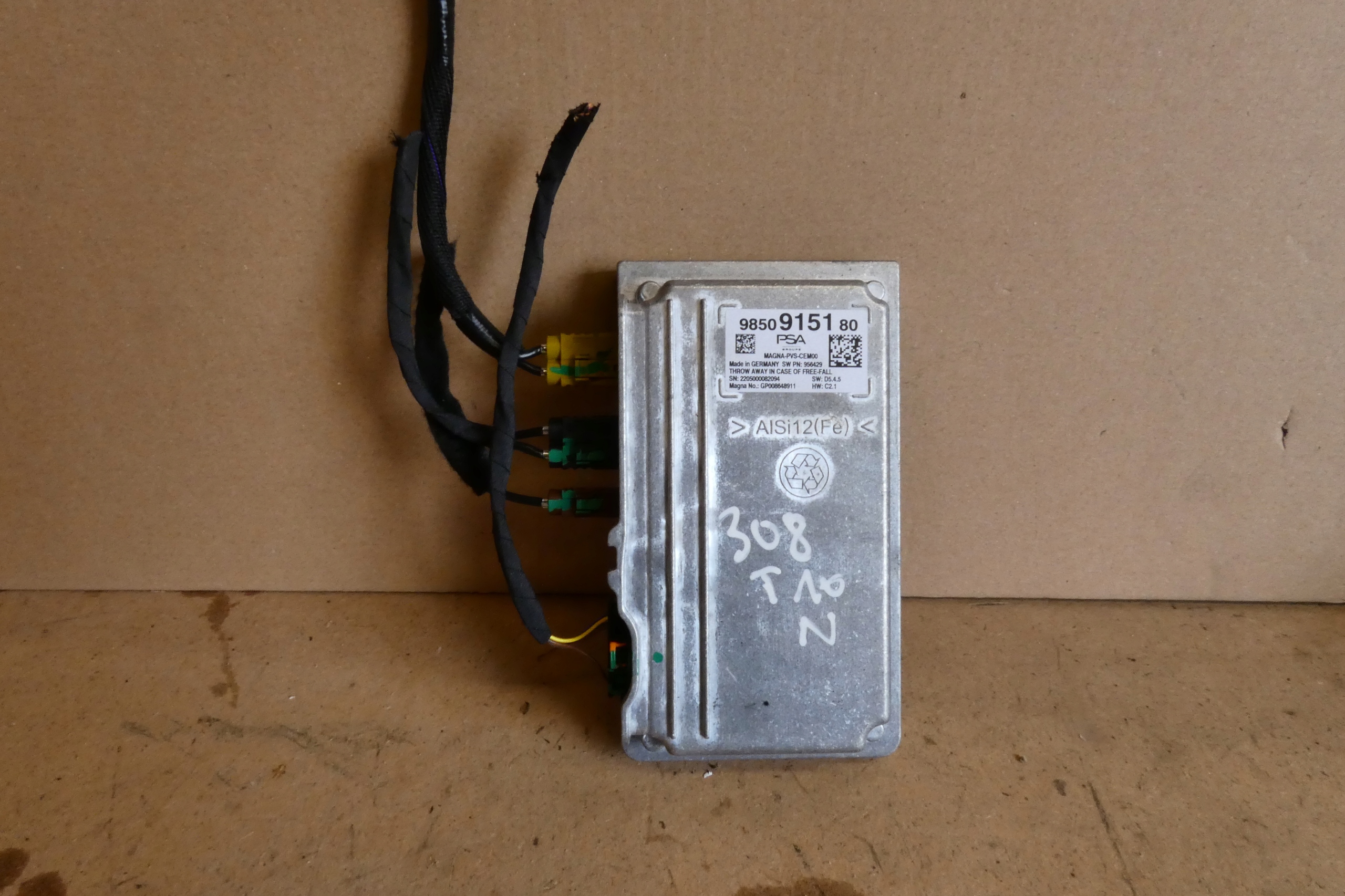 PEUGEOT 308 III T10 CITROEN module control unit computer +holder 9850915180