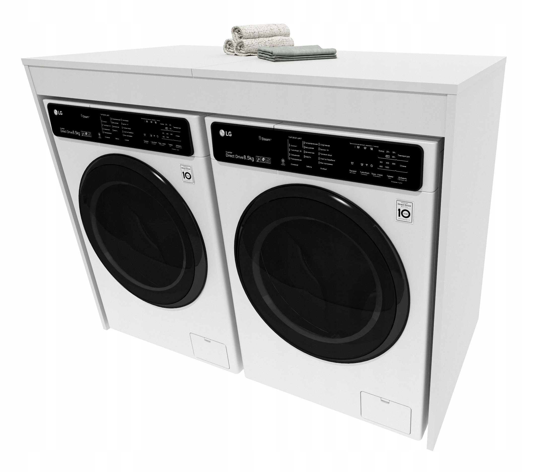 Skříňka pračka sušička regál koupelna zabudovaná bílá dvojitá