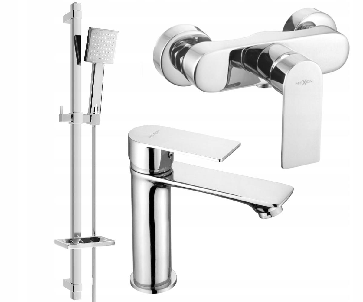 Mexen Royo DQ45 Sprchová sada chromová s posuvným držákem