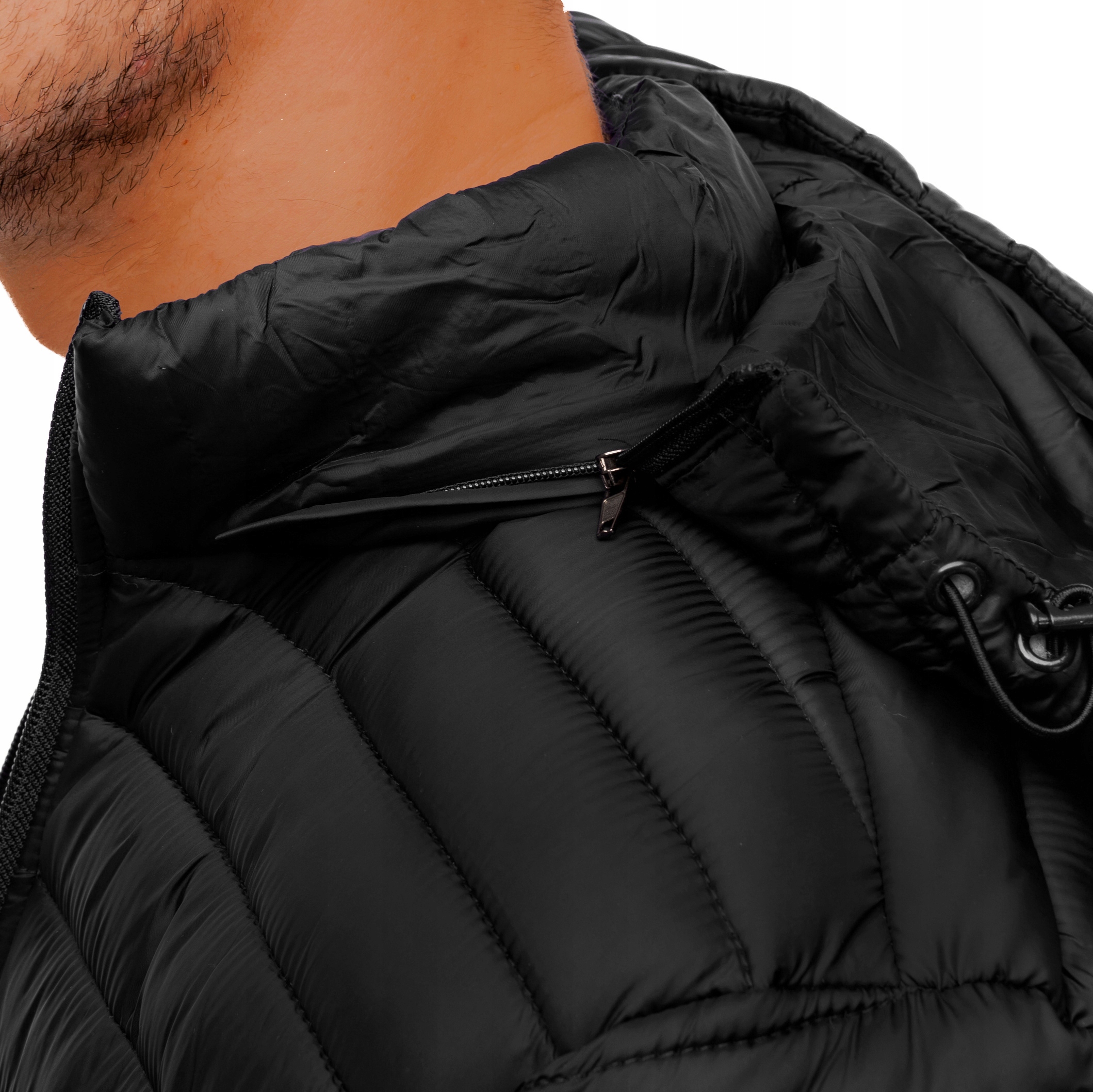 KURTKA MĘSKA PRZEJŚCIOWA PIKOWANA KAPTUR JAKOŚĆ Rozmiar L