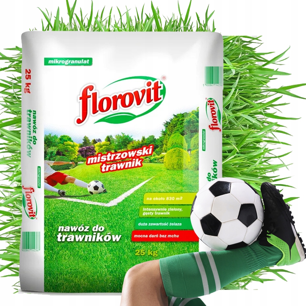 Florovit Mistrzowski trawnik 25kg mocna darń bez mchu Długi Termin 2029