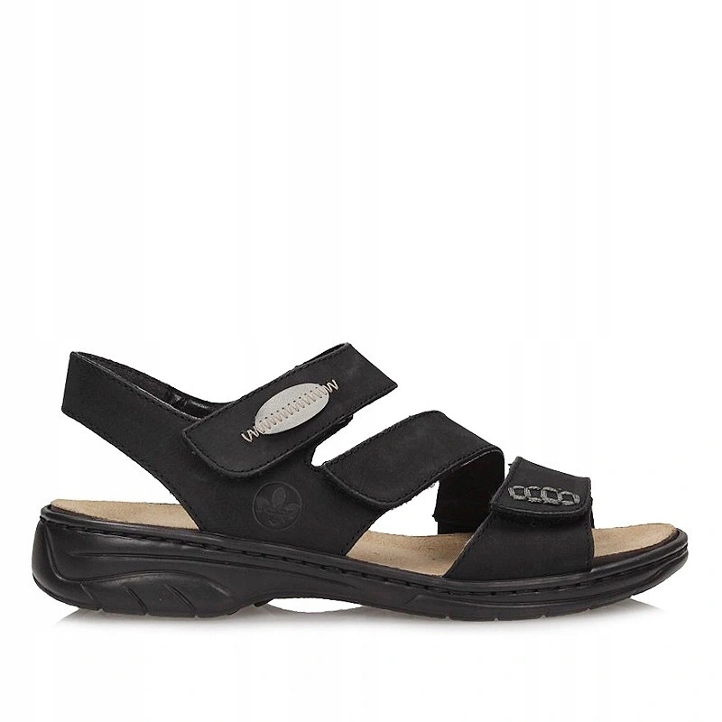 Dámské sandály Rieker 64573-00 černé na suchý zip, kožené