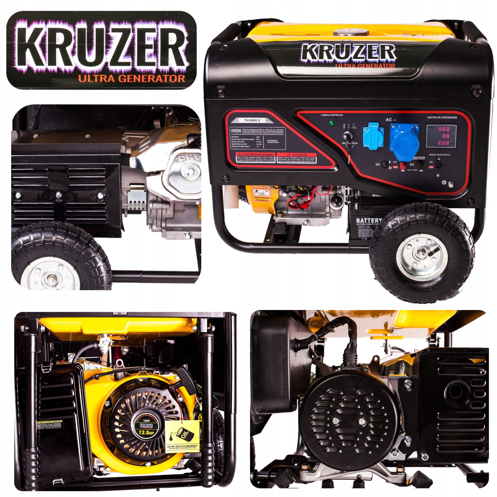 Agregat prądotwórczy TH8000E Kruzer 6,5kW Avr 1F Generator prądu Th 8000E