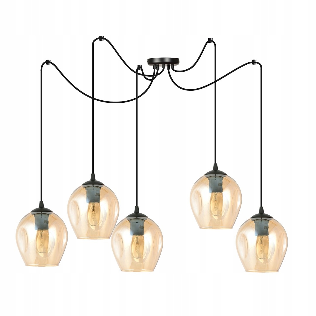 Level 5 Bl Medové Závěsné lampy Ocel lakovaná. sklo Černé 15W Max Led