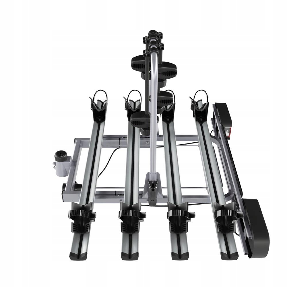 BAGAŻNIK ROWEROWY NA HAK PLATFORMA 4 ROWERY - AMOS - UCHYLANY 13 PIN ZAMEK Długość 94 cm