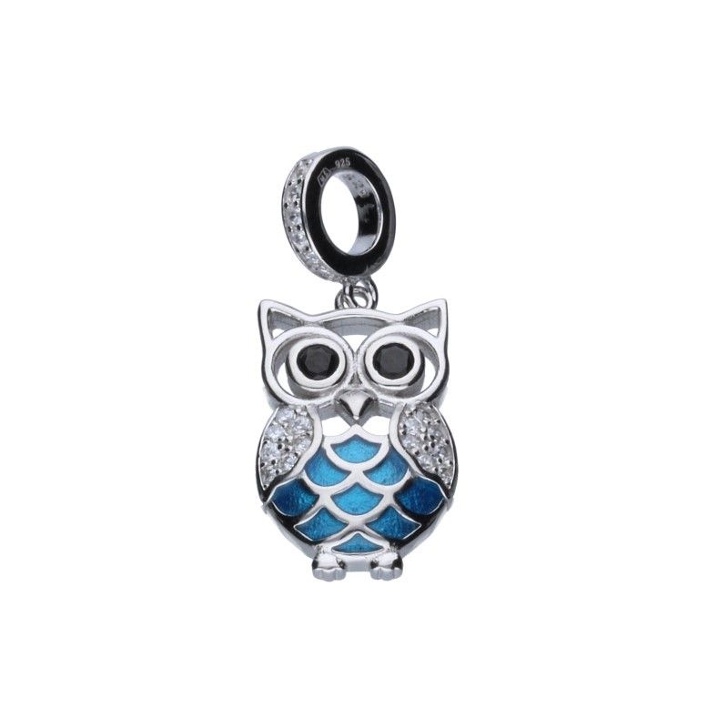 Přívěsek beads ze stříbra 925 elegantní sova pro modulární náramky