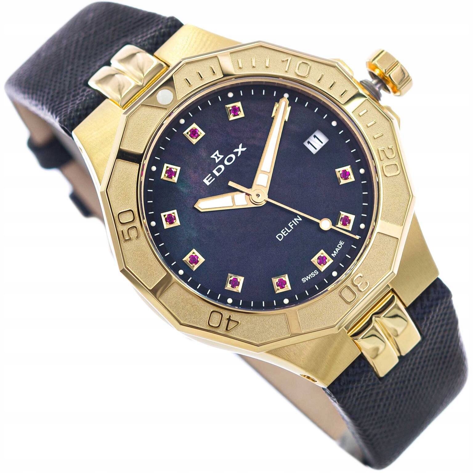 Dámské Hodinky Edox 53020 37JC Nanrud Delfin The Original Diver Date Lady