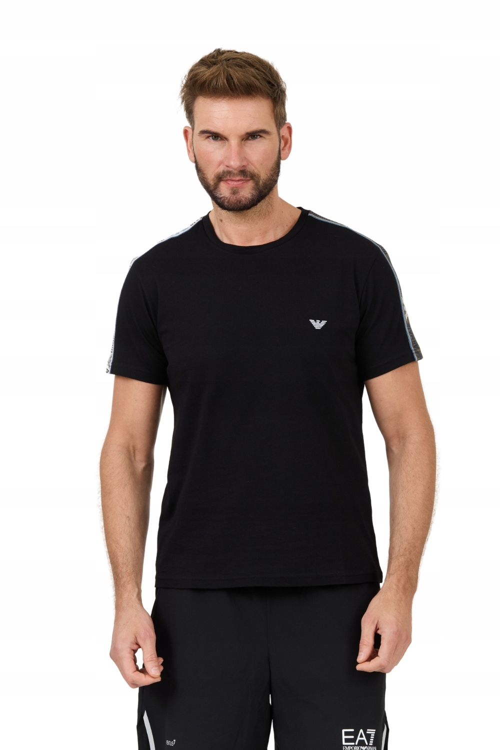Emporio Armani Černé tričko s logem XL