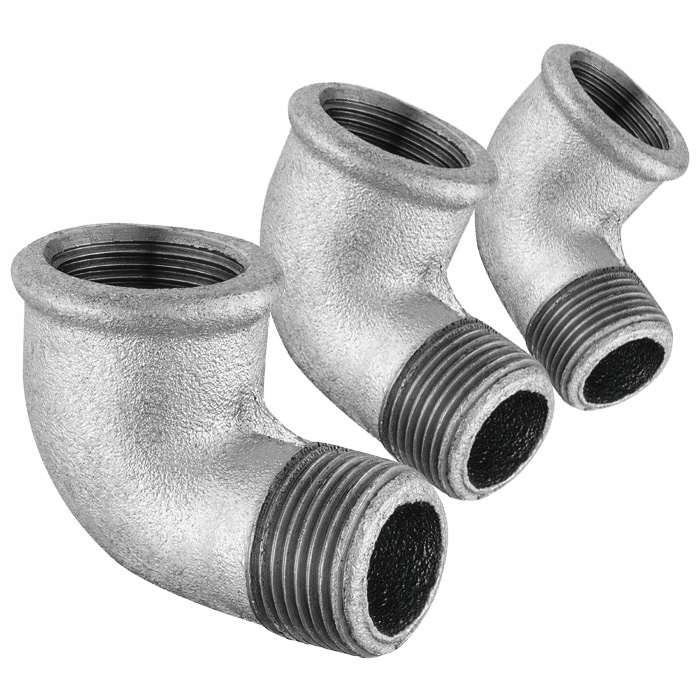 Kolano Kolanko Łuk Gz 90° 1/2" Nyplowe DN15 Ocynk Żeliwo Wz Diamond-Zdjęcie-0