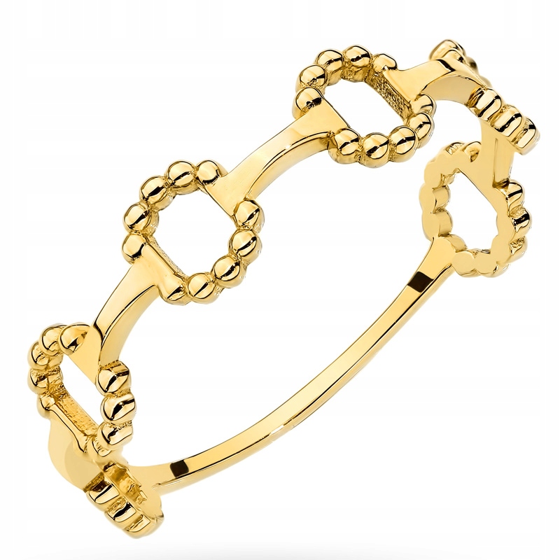 Dámský Prstýnek prsten 585, kulaté kroužky, 14k články vel. 14